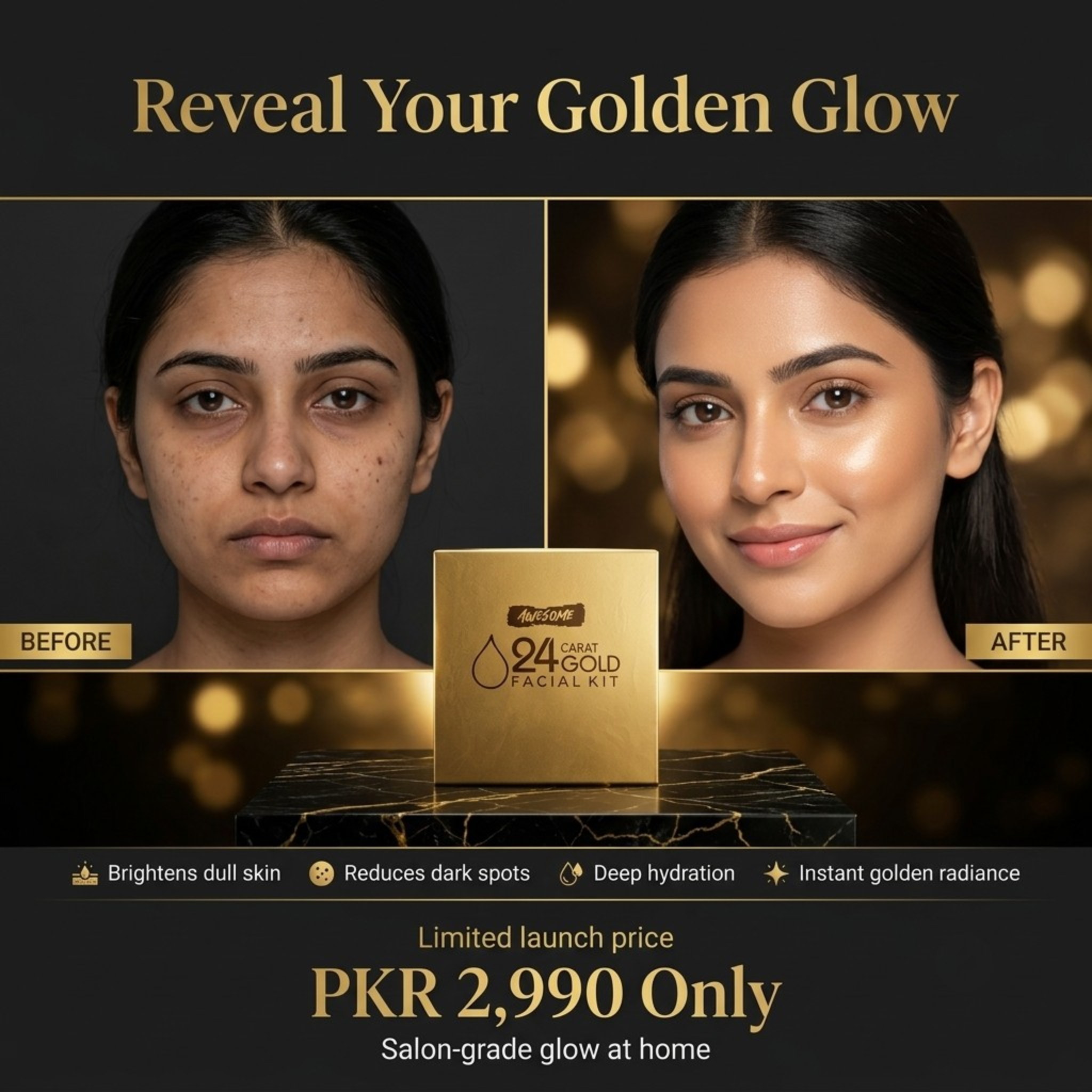 Awesome 24 Carat Gold Facial Kit